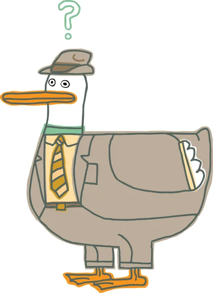 Ilustracja wektorowa kaczki jako biznesmen — Wektor stockowy