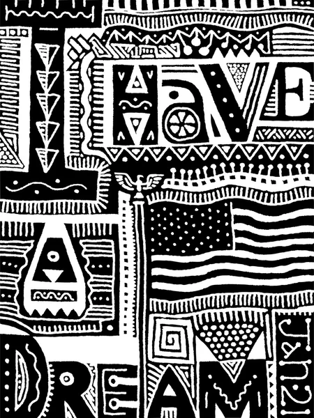 Illustration vectorielle du rêve américain - noir et blanc — Image vectorielle
