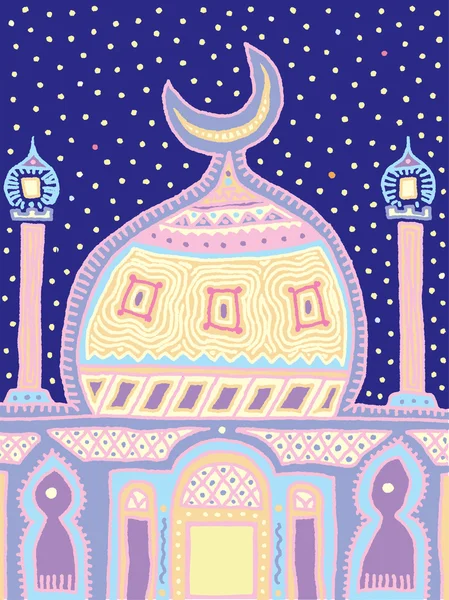 Ilustración vectorial de una mezquita — Archivo Imágenes Vectoriales
