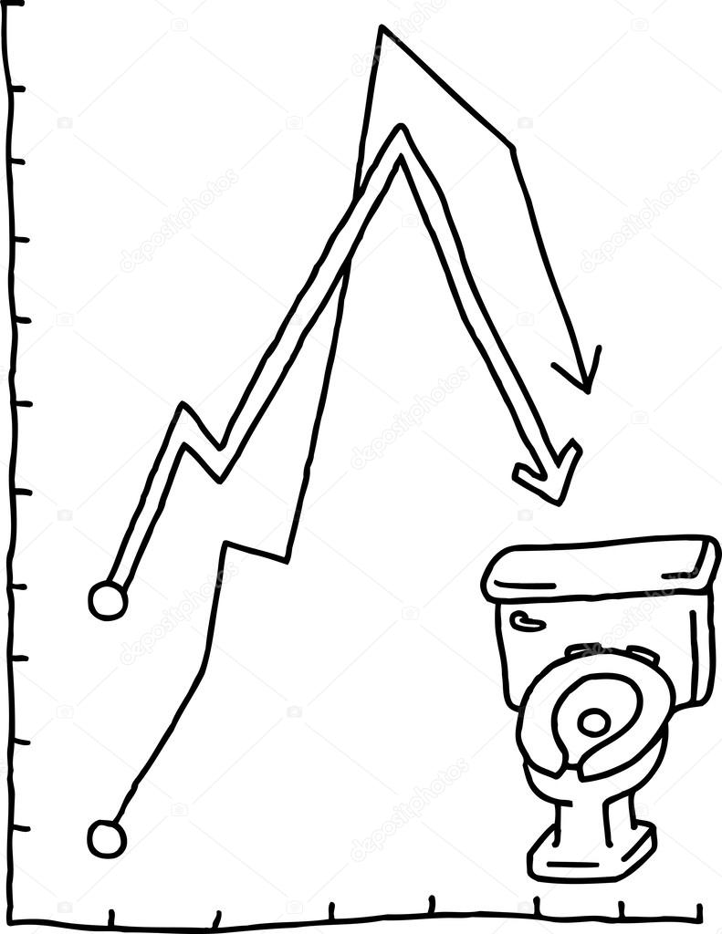 Illustration of Down Crapper - black and white