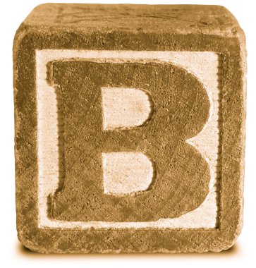 sepya ahşap blok mektup b fotoğrafı