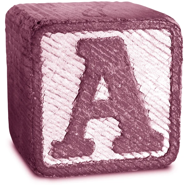 Photograph of Magenta Wooden Block Letter A