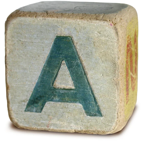 Photograph of Blue Wooden Block Letter A — Stock Photo, Image