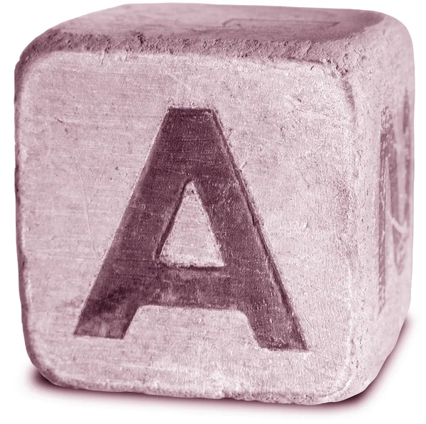 Photograph of Magenta Wooden Block Letter A — Stock Photo, Image
