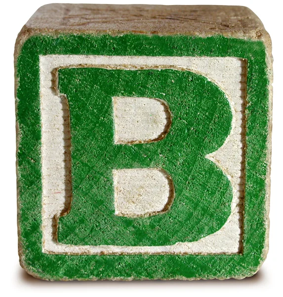 Foto van groene houten blok brief b — Stockfoto