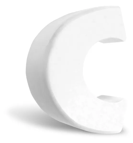 White Dimensional Deco Letter C — Stock Photo, Image