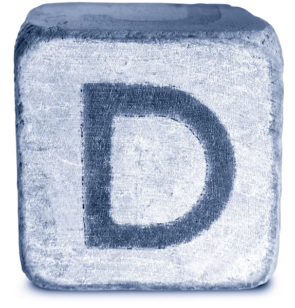 Фотография письма D "Голубой деревянный блок" — стоковое фото