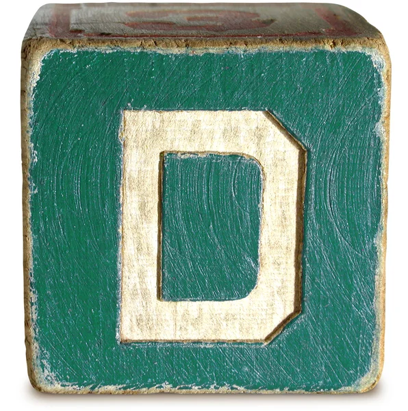 Photograph of Green Wooden Block Letter D — Stock Photo, Image