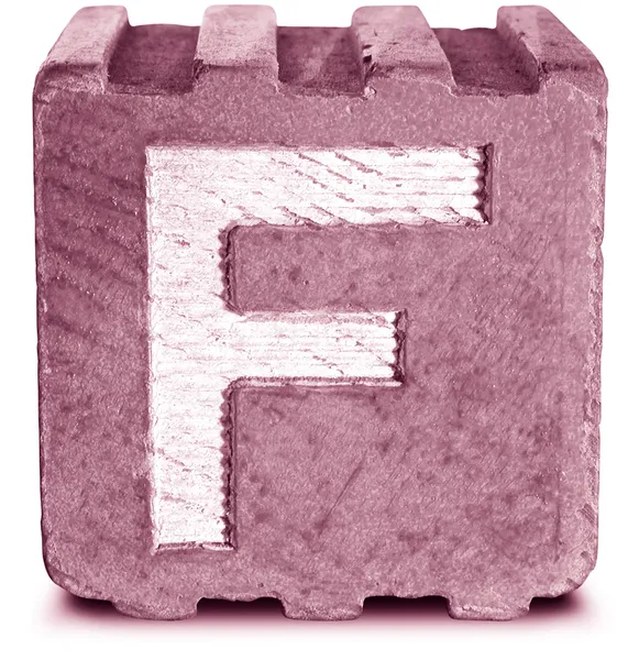 Photograph of Magenta Wooden Block Letter F — Stock Photo, Image