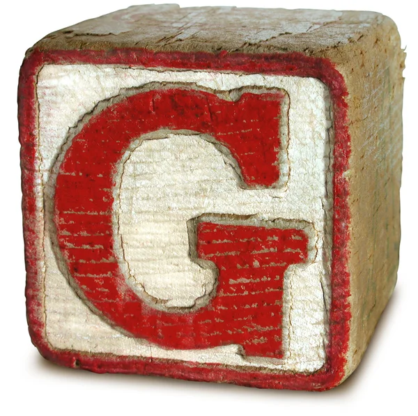 Foto von rotem Holzblock Buchstabe g — Stockfoto