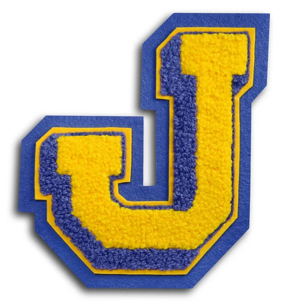 写真の学校スポーツの手紙 - 青し、黄色の j — ストック写真