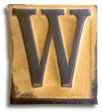 Mor lastik damgası harf w