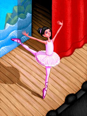 Illustration of Girl Dancing Ballet clipart