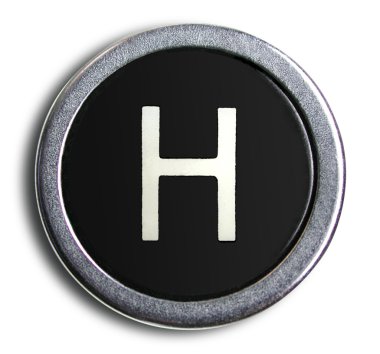 Eski Daktilo tuş harf h fotoğraf
