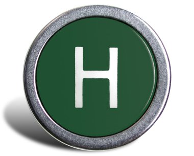 Eski Daktilo tuş harf h fotoğraf