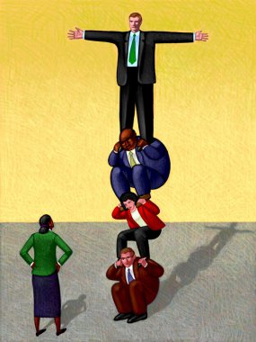 totem direği üzerinde alçak adam çizimi