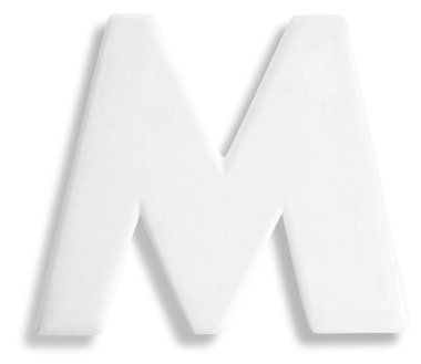 Beyaz boyutlu deco harf m