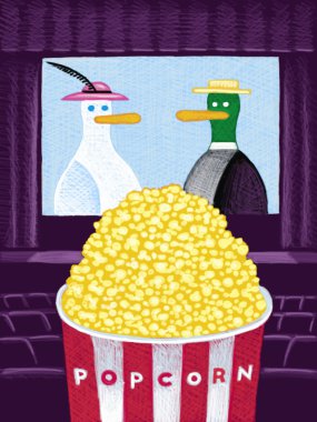 Illustration of Popcorn clipart