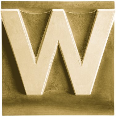 metal Tipo sepya harf w