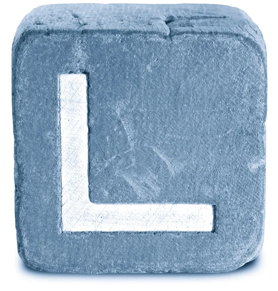 Photograph of Blue Wooden Block Letter L — Stock Photo, Image