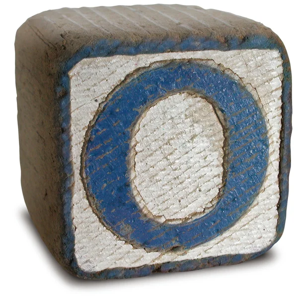 Photograph of Blue Wooden Block Letter O — Stock Photo, Image