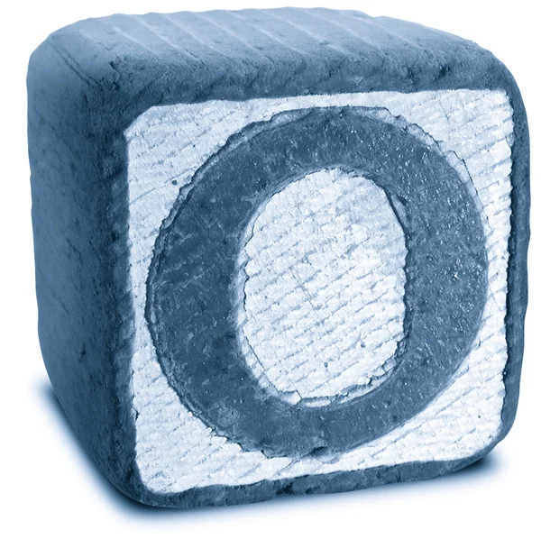 Photograph of Blue Wooden Block Letter O — Stock Photo, Image