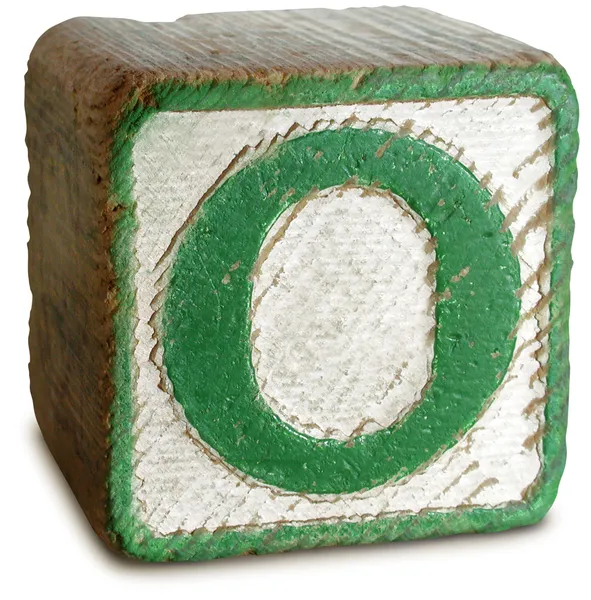 Photograph of Green Wooden Block Letter O — Stock Photo, Image