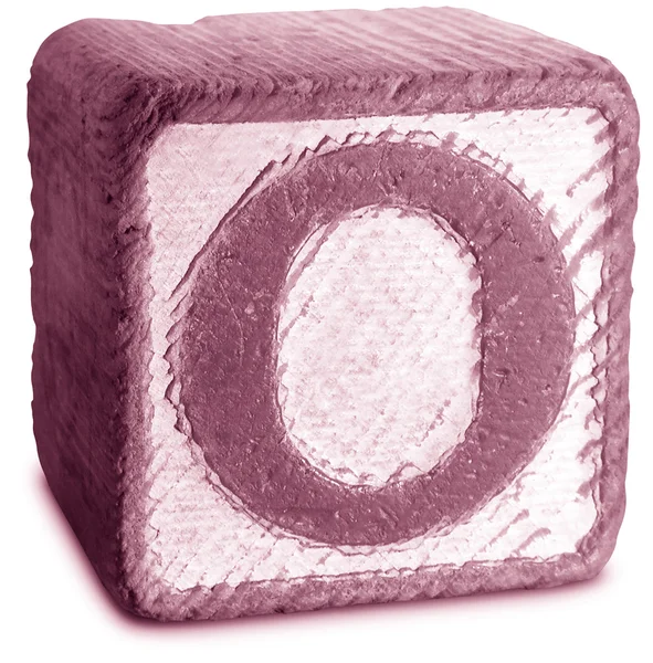 Photograph of Magenta Wooden Block Letter O — Stock Photo, Image