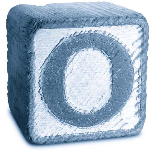 Photograph of Blue Wooden Block Letter O — Stock Photo, Image