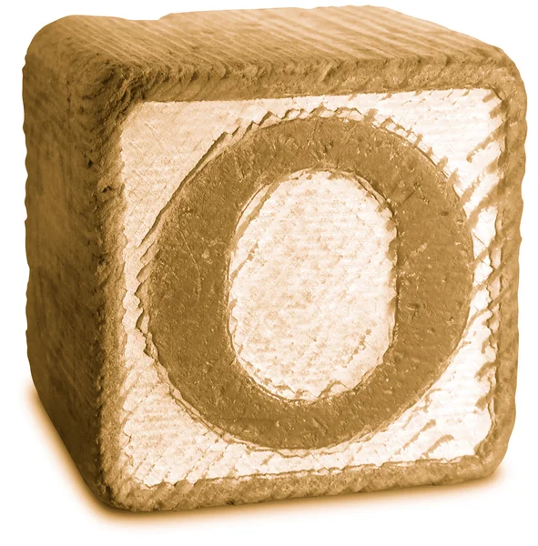 Photograph of Sepia Wooden Block Letter O — Stock Photo, Image
