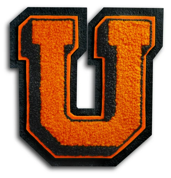 Photograph of School Sports Letter - Black and Orange U — Stock Photo, Image