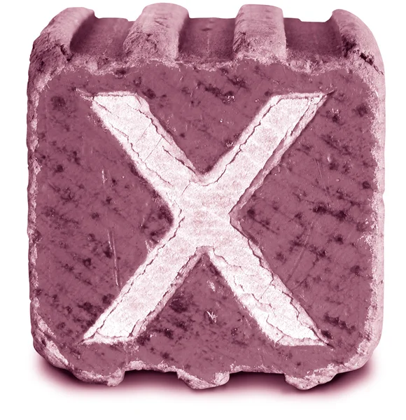 Фотография Magenta Wooden Block Letter X — стоковое фото