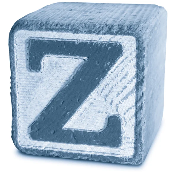 Фото Blue Wooden Block Letter Z — стоковое фото