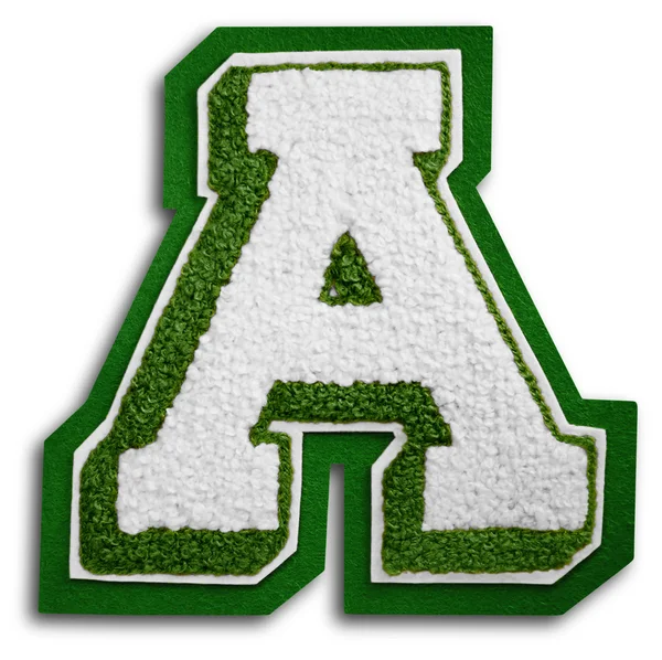 Okul spor mektup - yeşil ve beyaz fotoğrafı bir — Stok fotoğraf