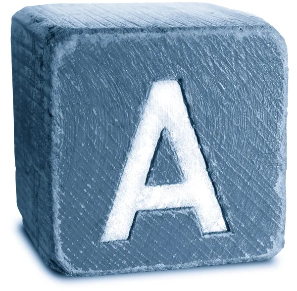 Photograph of Blue Wooden Block Letter A — Stock Photo, Image
