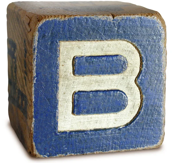 Foto van blauwe houten blok letter b — Stockfoto