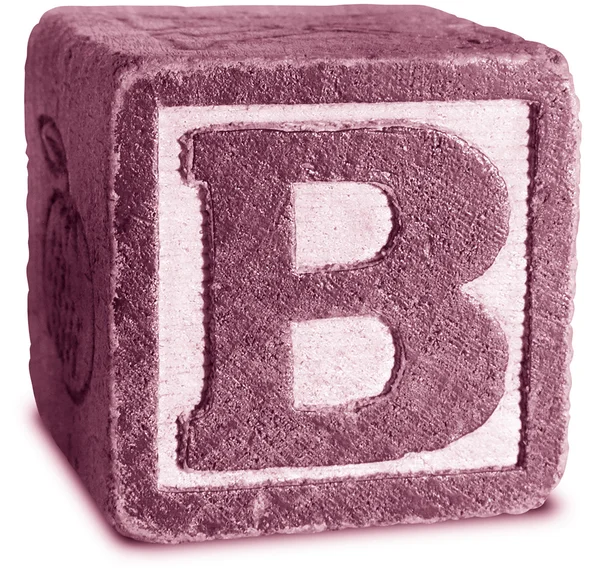 Zdjęcie magenta drewniany blok litera b — Zdjęcie stockowe