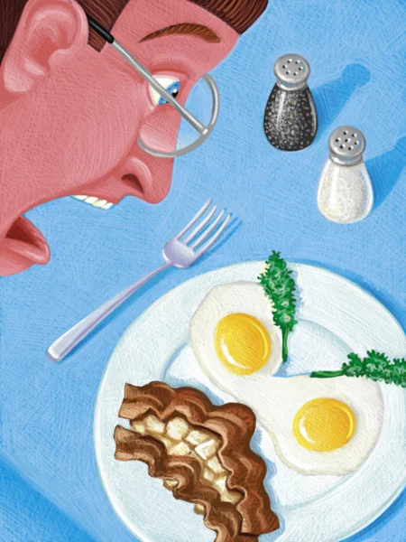 Illustration av bacon och ägg — Stockfoto