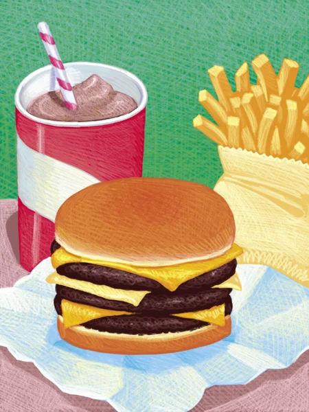 Ilustração de Burger — Fotografia de Stock
