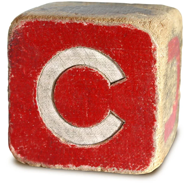 Kırmızı ahşap blok harfi c fotoğrafı — Stok fotoğraf