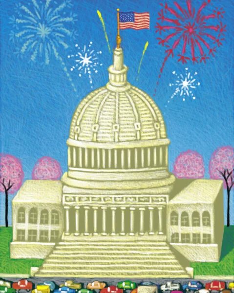Illustration of Capitol Building — Stok fotoğraf