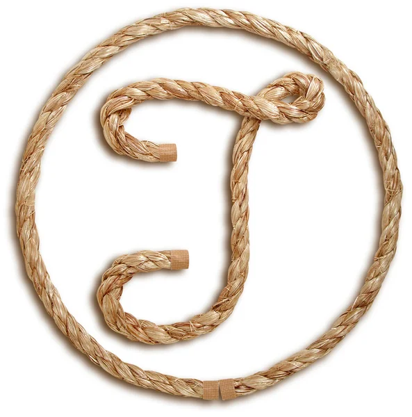 Photograph of Rope Letter T — Stock Photo, Image