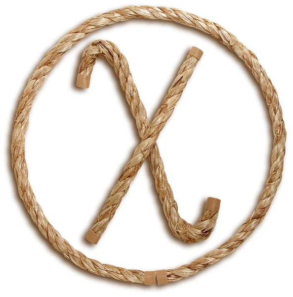 Photograph of Rope Letter X — Stock Photo, Image