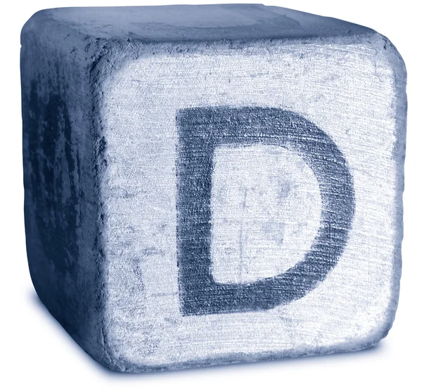 Photograph of Blue Wooden Block Letter D — Stock Photo, Image