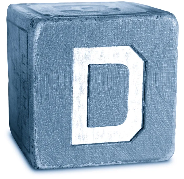 Fotografie cu Blue Wooden Block Letter D — Fotografie, imagine de stoc