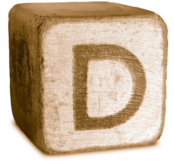 Photograph of Sepia Wooden Block Letter D — Stock Photo, Image