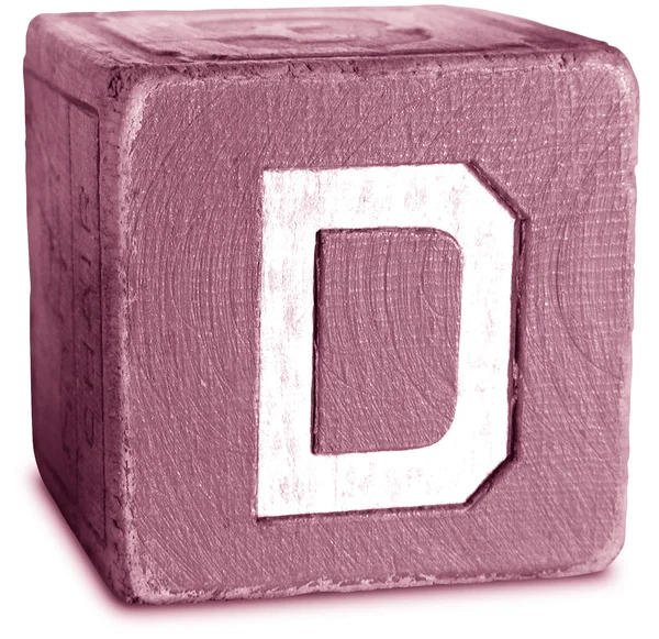 Photograph of Magenta Wooden Block Letter D — Stock Photo, Image