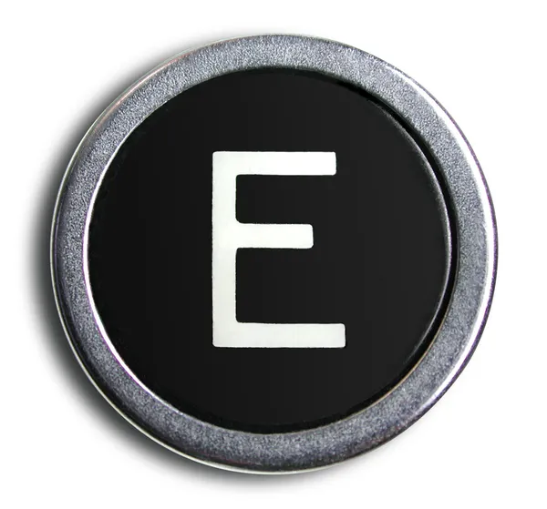 Photograph of Old Typewriter Key Letter E — Stock Photo, Image