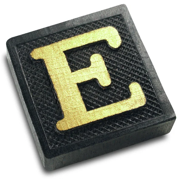 Fotografia do jogo Tile Letter E — Fotografia de Stock