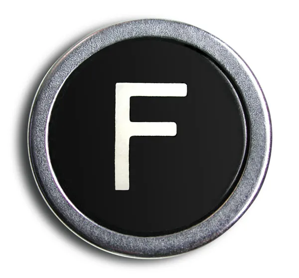 Zdjęcie starej maszynie klucz litera f — Zdjęcie stockowe